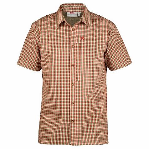 Fjallraven Men Svante Seersucker Shirts Red PH130543 Philippines